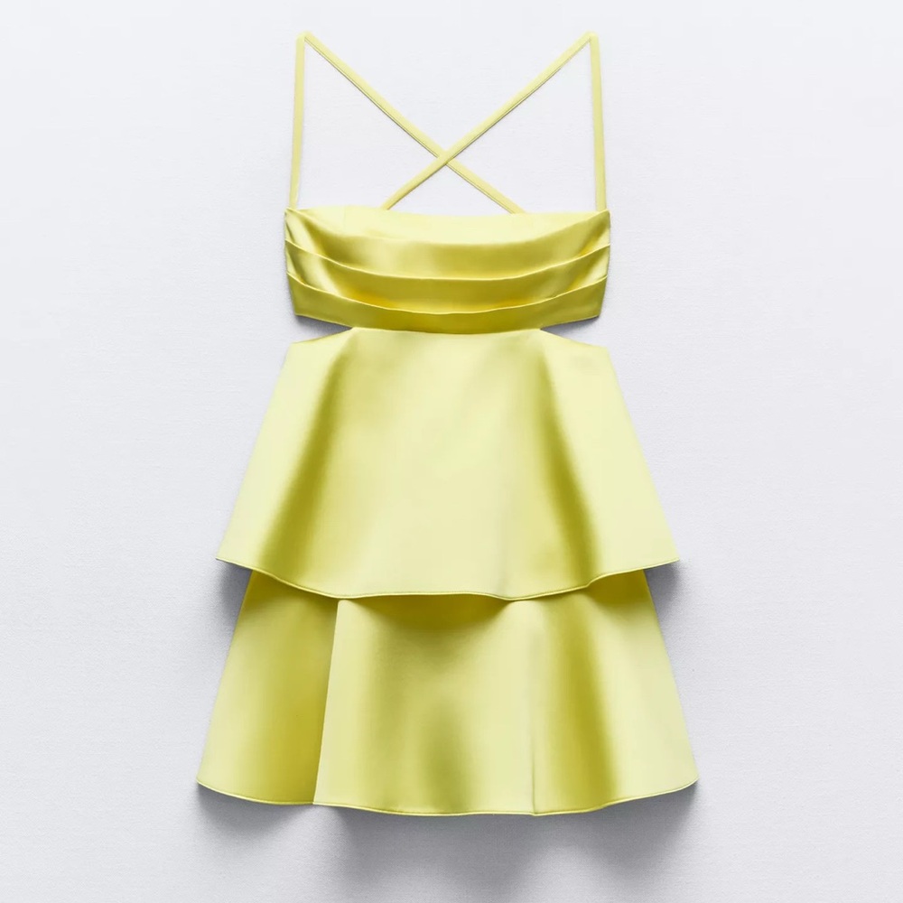 Zara Yellow Layered Dress